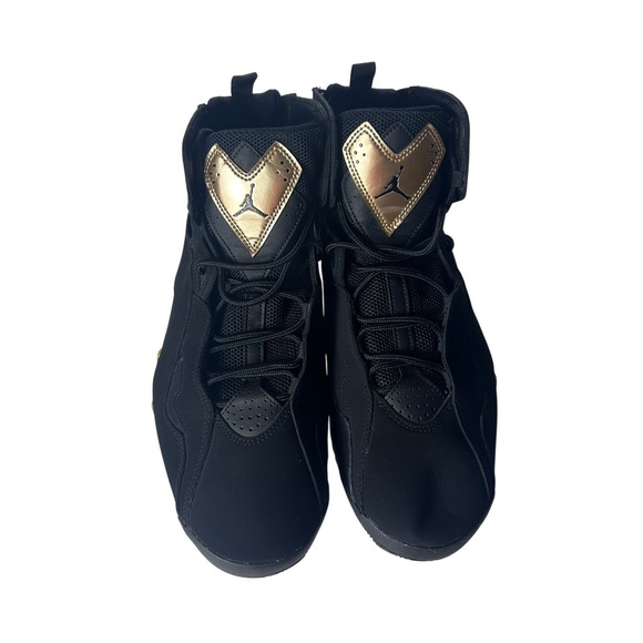 Jordan True Flight Men Size 13 Black Gold Basketball Sneakers Shoes 342964 070 - Picture 2 of 10
